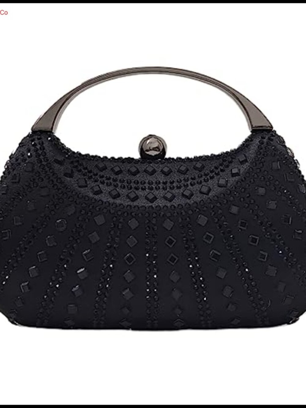 Crystal Rhinestone Clutch Evening Bag Satin Tassel Design Detachable Chain
